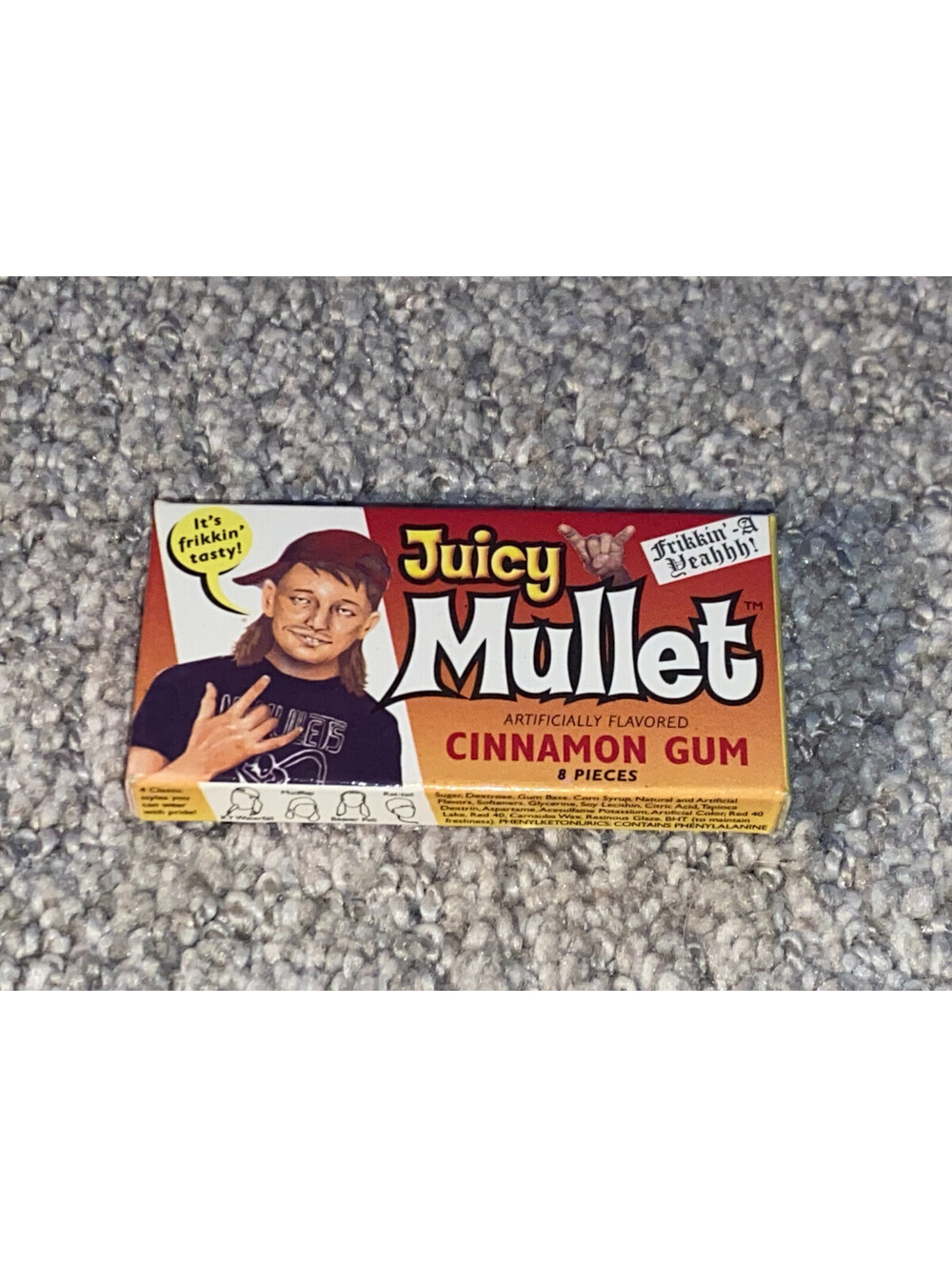 Vintage 2002 JUICY MULLET Chewing Gum Pack SEALED 'It's Frikkin' Tasty!' lol